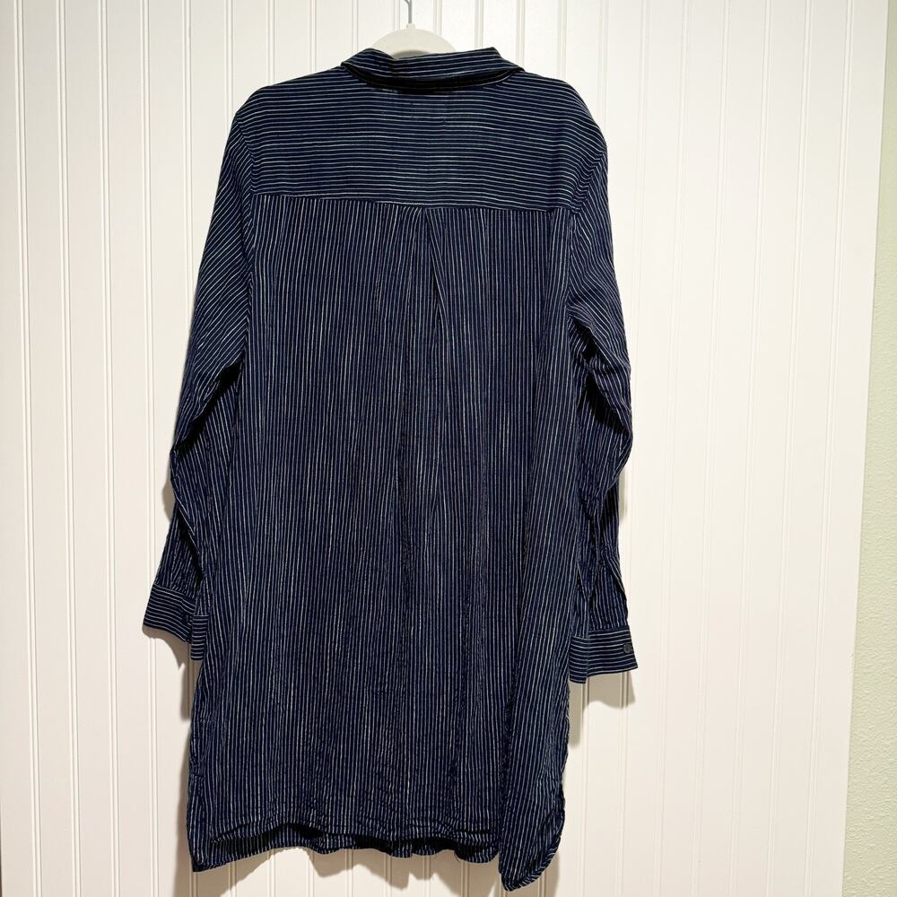 Old Navy Striped Popover Shirt Dress Navy Blue Size XXL - Picture 6 of 6